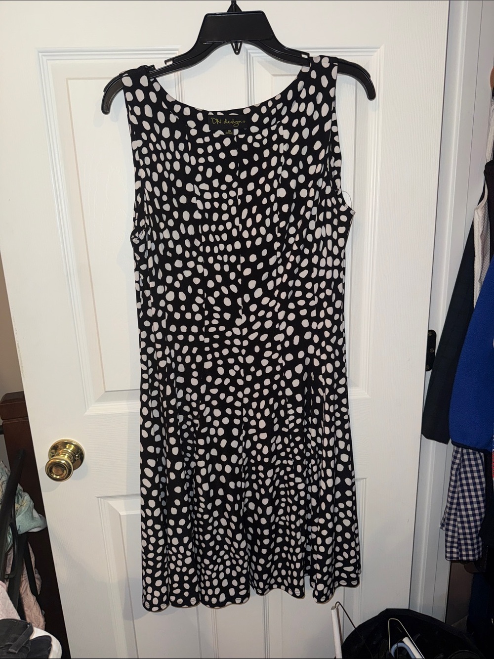 Black & White Polka Dot Sleeveless Dress